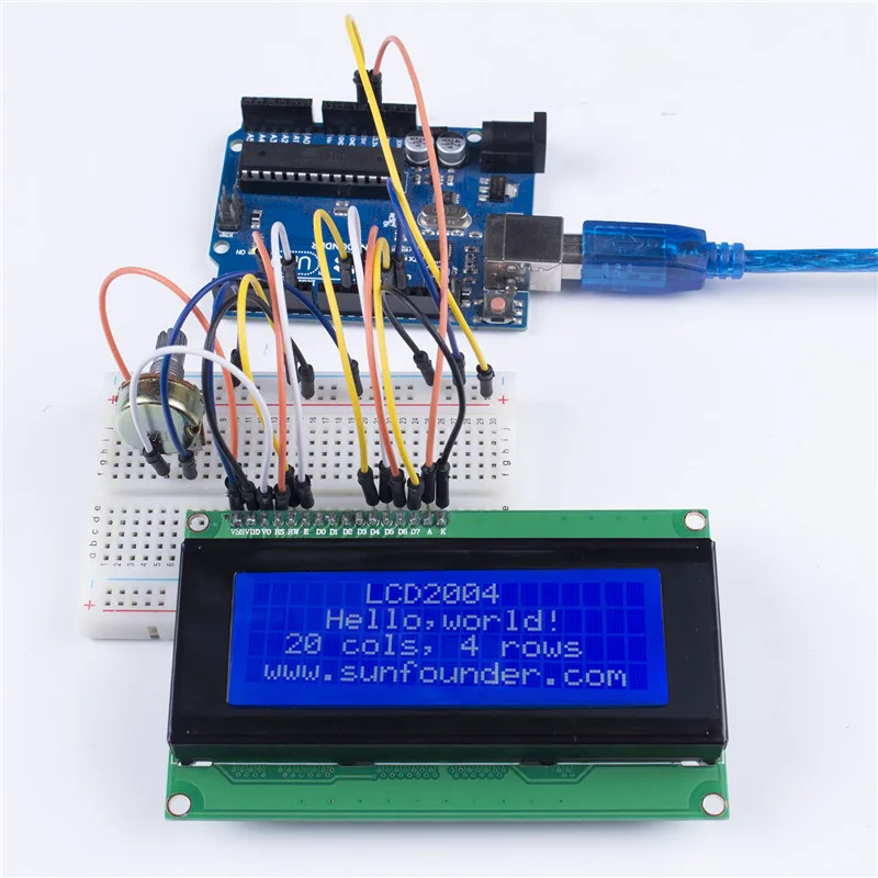 SunFounder LCD2004 Module with 3.3V Backlight for Arduino Uno R3 ...