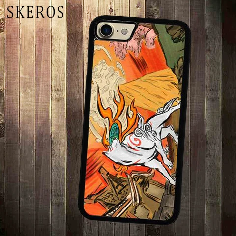 SKEROS Okami Wolf Japan Mitologi cover cell phone case for iphone X 4 4s 5 5s 6 6s 7 8 plus A207A |