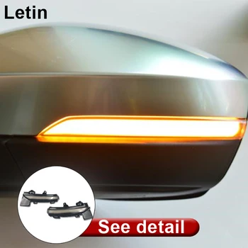 

Letin For skoda octavia VW T-Roc 2014~2018 Side rearview Mirror Dynamic blinker scroll Flowing LED Turn indicator Signal Light