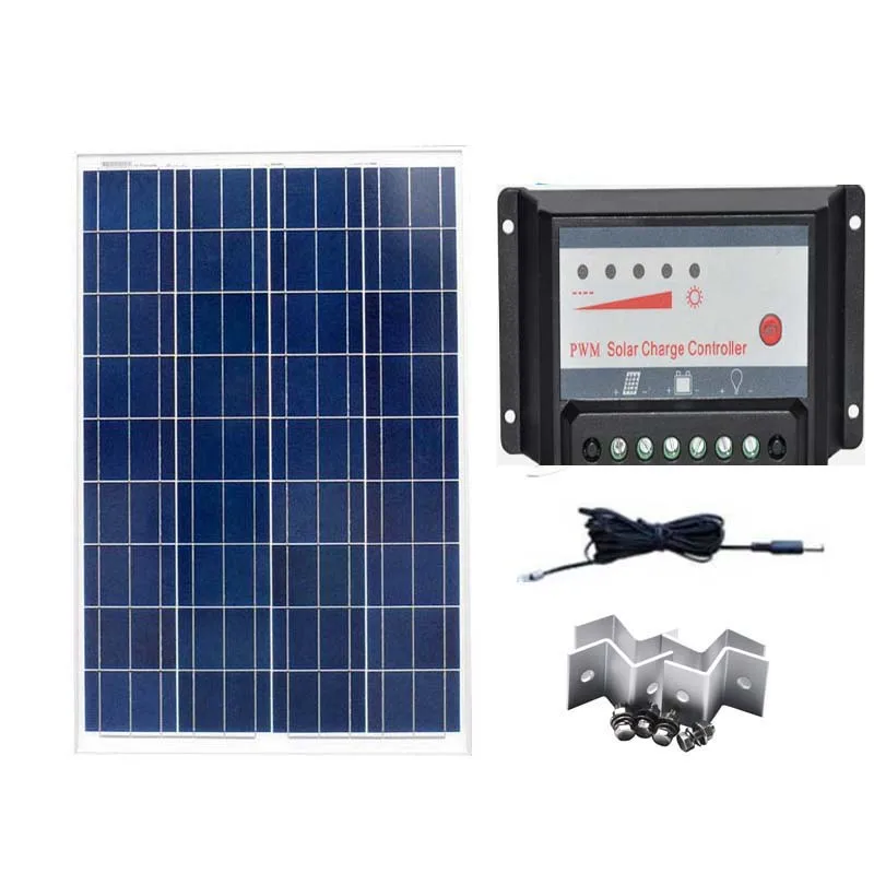 

Solar Panel Hiking 12V 100W Solar Charge Controller 12v/24v 30A Portable Phone Battery Charger Outdoor Caravan Car Camping Led