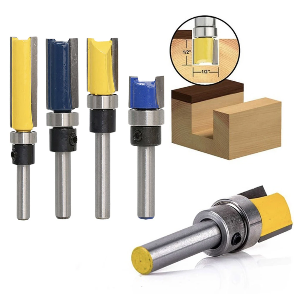 1 pcs 1/4 Handled Woodwork Milling Cutter Trimming Cutter Router Bit 1/