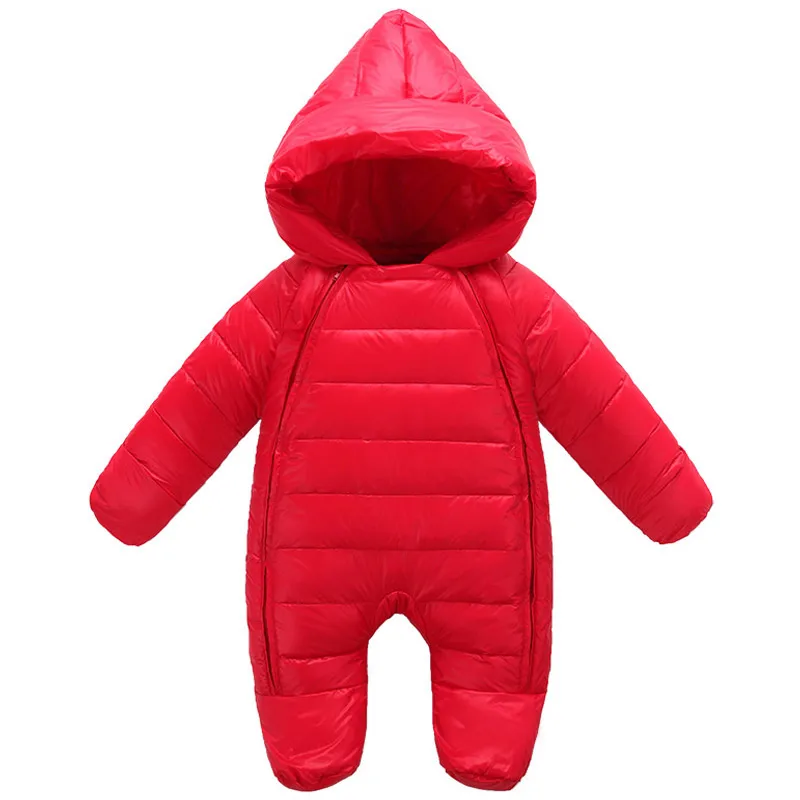 High quality Infant Newborn Winter Rompers Baby Girls Boys Outdoor Jumpsuits Hooded Warm