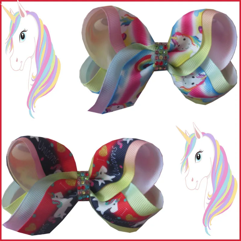 50 BLESSING Good Girl DIY 4/" Unicorn Hair Bow Pony Headband Flower Easter