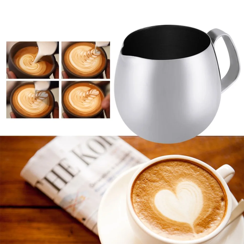 Нержавеющая сталь вспениватель Pull Flower Cup кофе молоко кружки вспениватель молока со шкалой латте искусство Кухня Аксессуары