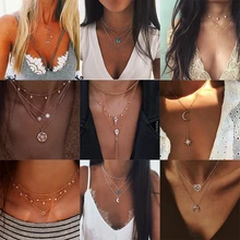 Lalynnlys, Новое поступление, богемное Массивное колье, ожерелье, хрустальные стразы, многослойное ожерелье для женщин, горячая бижутерия N68101