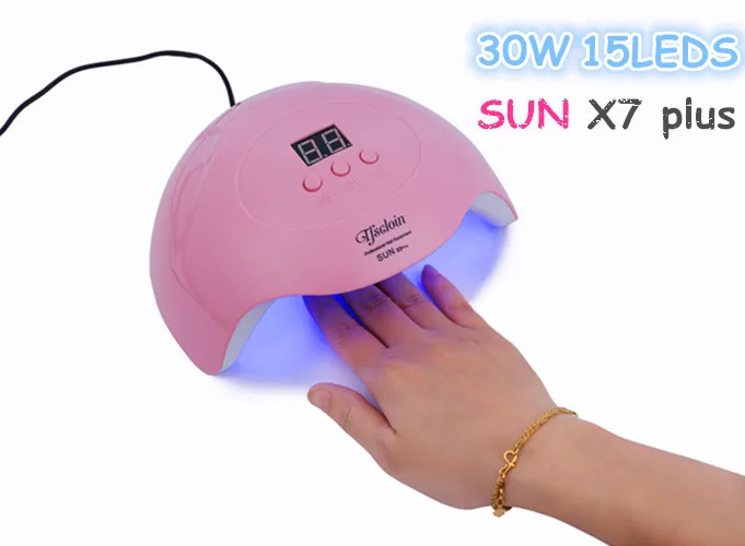 

SUN X7PLUS UV Nail Lamp Manicure LED Nail Dryer Drying Nail Lamp with 15 Pcs Leds 30s/60s/90s Auto Sensor Nail Art Tools