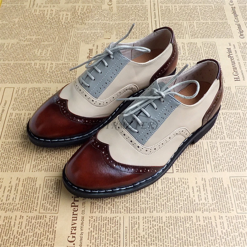 Мужские туфли-оксфорды из натуральной кожи; мужские туфли на плоской подошве ручной работы; винтажные лоферы на шнуровке в стиле ретро; коричневые Повседневные тапочки плоские туфли для мужчин
