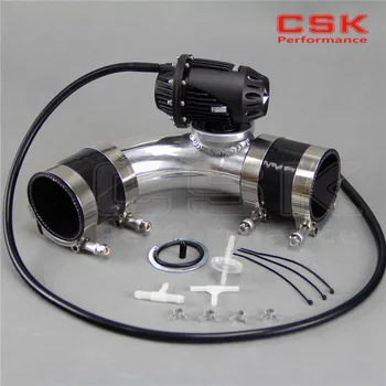 

3''76mm 90 degree Flange Pipe+ SQV Blow Off Valve BOV IV 4 black +silicon Hose kit black