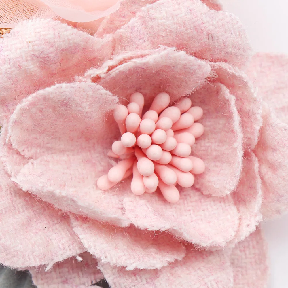 IBOWS Hair Accessories Lovely Baby Headband Fake Flower Nylon Hair Bands For Kids Artificial Floral Elastic Head Bands Headwear