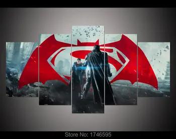 

Print Batman V Superman dawn of justice Movie poster picture Painting on Canvas home decor art for kids children decor /PT0080