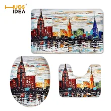 HUGSIDEA Забавный чехол для унитаза с Эйфелевой башней, фланелевый коврик для ванной, мягкий теплый коврик для унитаза, унитаз, крышка для унитаза