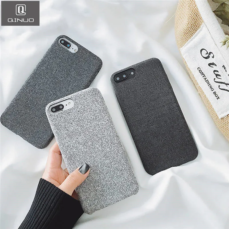 

QINUO Cloth Warm Phone Case For iphone X XR XS MAX Back Cover Soft Cases For iphone 6S 6 7 8 Plus Cute Shell Winter Coque Capa