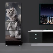 60x150 см/60x180 см милый кот шаблон наклейки на холодильник ПВХ Холодильник Дверь Кухня самоклеющиеся настенные стикеры s обои декор