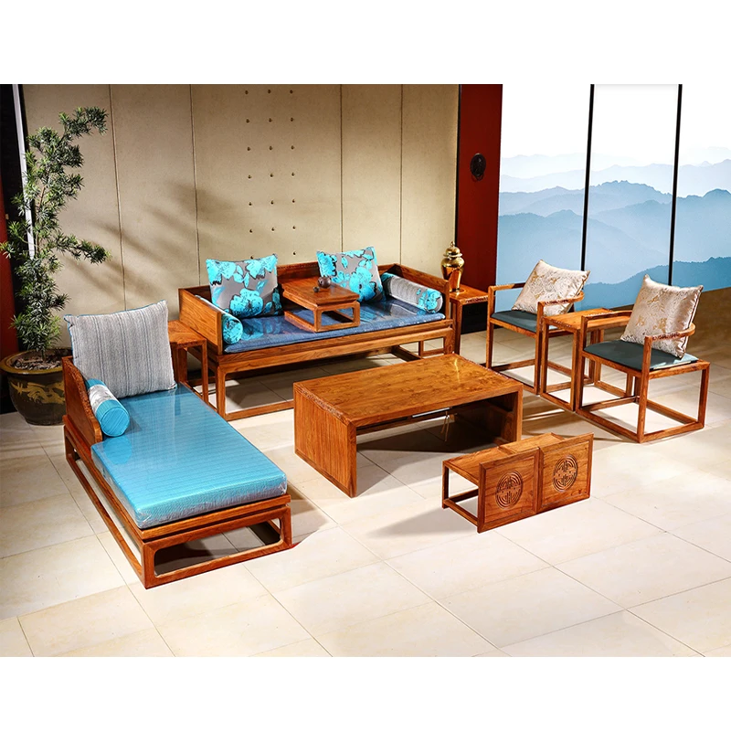 10 Piece/Set Antique Hedgehog Rosewood Sofa Chair Set Custom Mahogany Furniture For Living Room Rectangle Solid Wood Tea Table