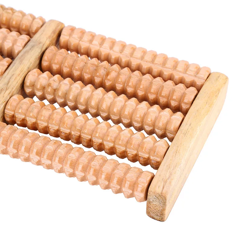 New 5 Rows Wheel Wooden Massager Wood Roller Foot Massager Relax Relief All shipping 5