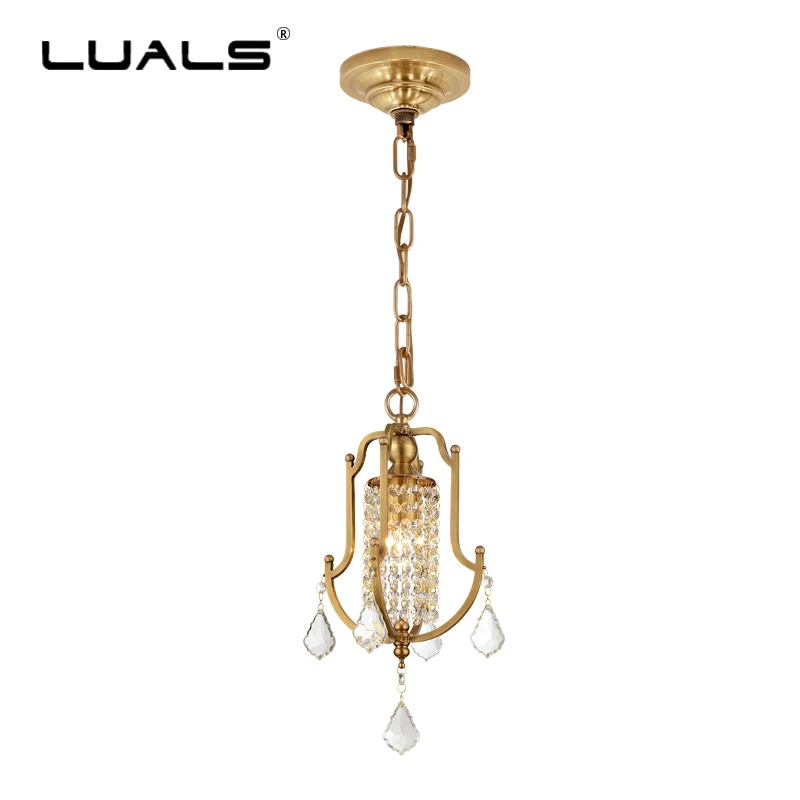 Luxurious Pure Copper Pendant Lamp Creative Crystal Lights Luxurious Pure Copper Pendant Lamp