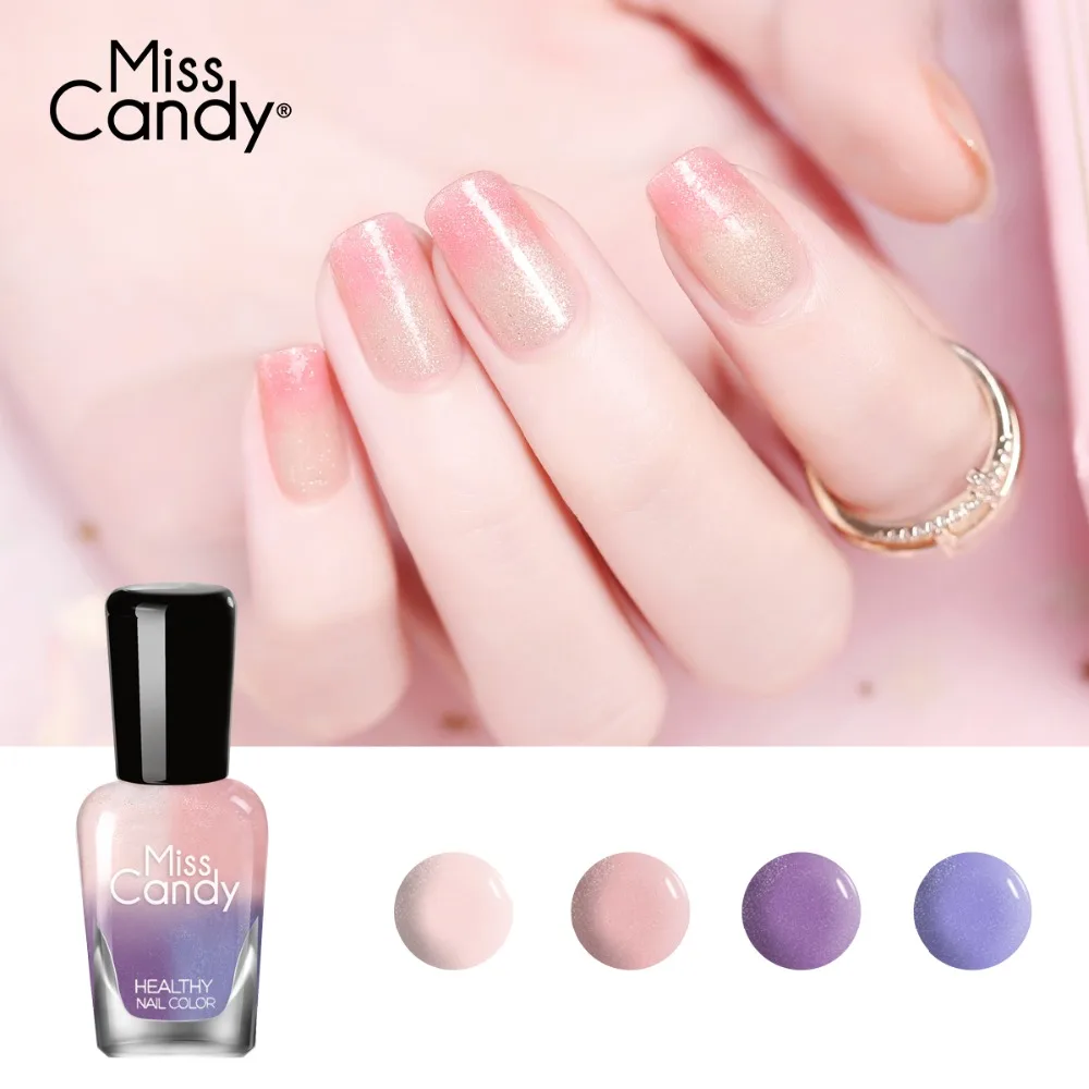 

MISS CANDY color changing Peel Off Nail Polish Light temperature change health tasteless Strippable Gradient Colorful Nail Art