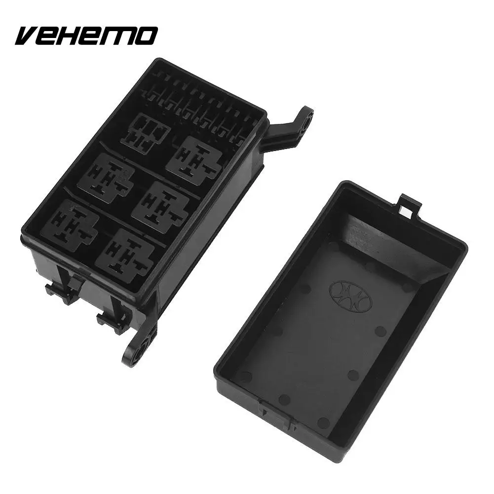 1 X Car Fuse Box Auto 6 Relay Block Holder 5 Road For Nacelle Car Insurance