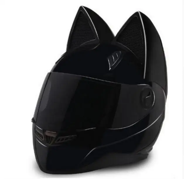 

Motorcycle in the summer male and female anti-fog helmet off-road car horn fashion cat ear helmet