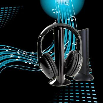 

Cordless Headset Marsnaska High Qunity 5 in 1 Wireless Headphones Watch Tv Earphone for MP3 PC Stereo TV FM iPod