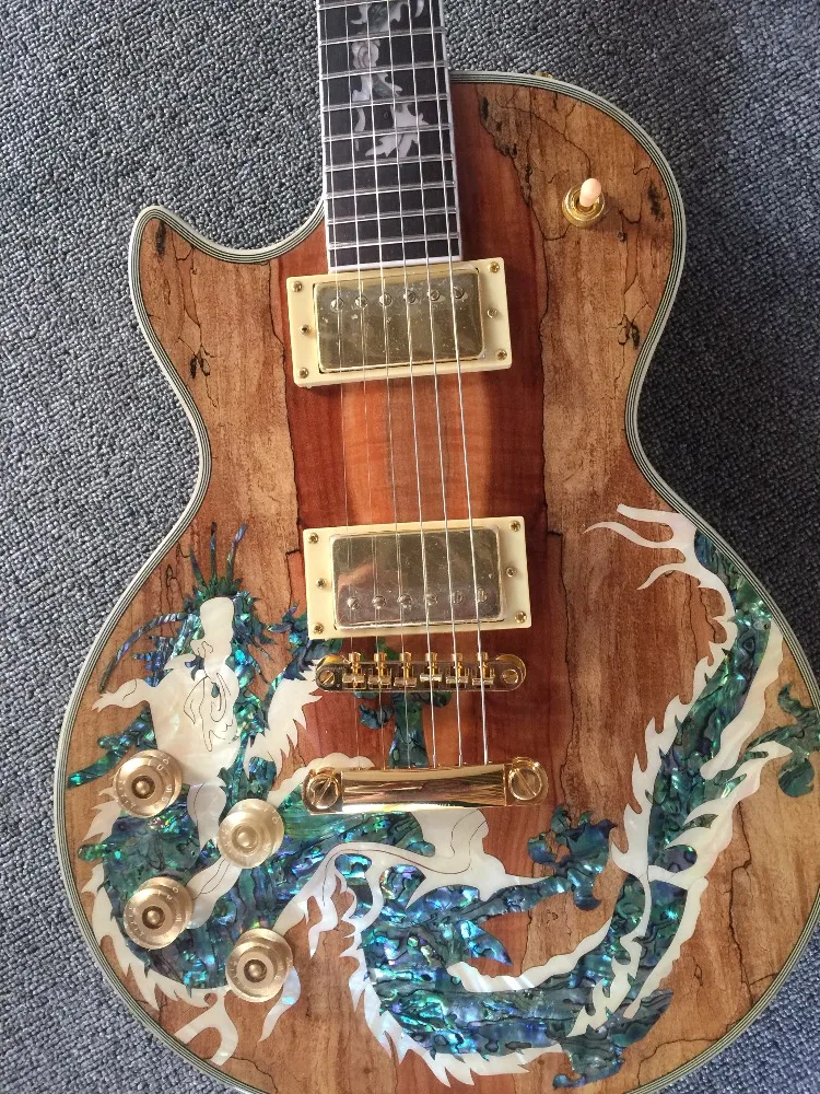 

Electric Guitar/Anmiyue Left-handed Dragon Veneer High Quality Beautiful Guitar/Customized Chinese Electric Guitar