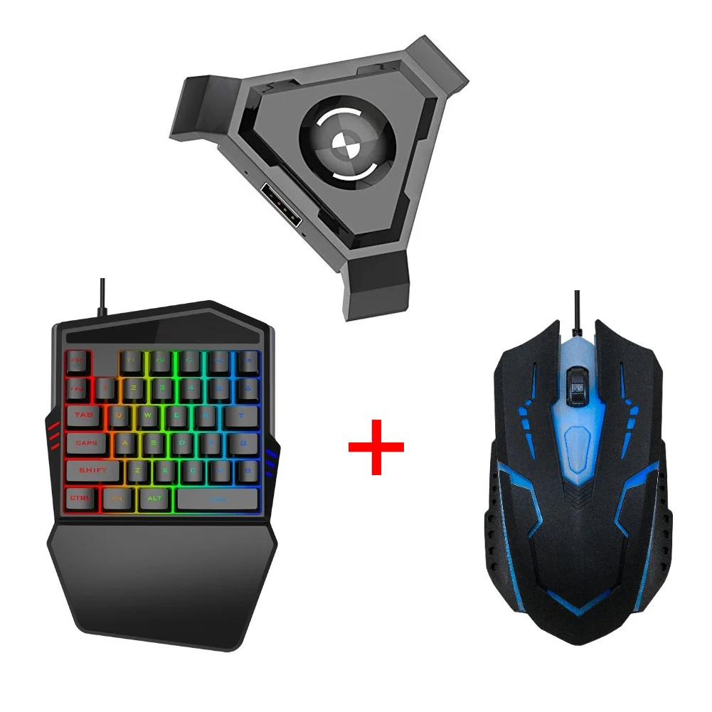 PC Adapter Gaming Keyboard Mouse No Vibration Black USB Phone Mobile ABS Converter Gamepad Controller Set Bluetooth 4.1