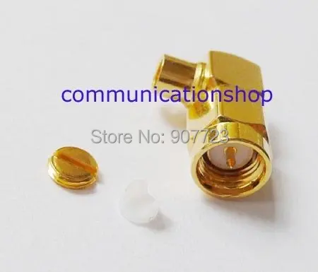 

10pc SMA Male Right Angle Solder 0.141" RG402 Semi-Rigid Cable RF Connector
