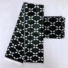 Африканский Воск Шелковый воск Анкара атласная ткань 4 ярдов+ 2 ярдов Шарф Модный высококачественный Шелковый воск ткань набор