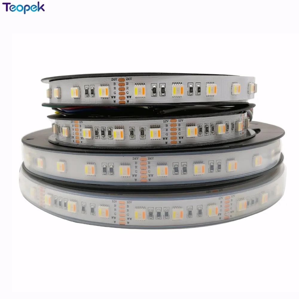 

2M/3M/5M 5050 RGB+CCT Led Strip 60 led/m 300 leds 5 in 1 chip CW+RGB+WW flexible strip DC12V 24V High Quality