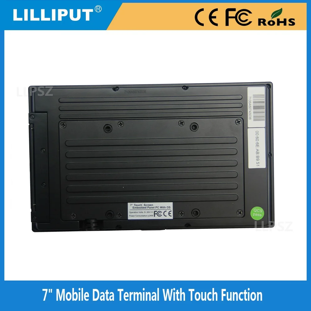 LILLIPUT PC-7106 7" LED Capacitive Touch Screen Embedded PC OS Win CE Linux Android system comply IP64 mobile data terminal PC