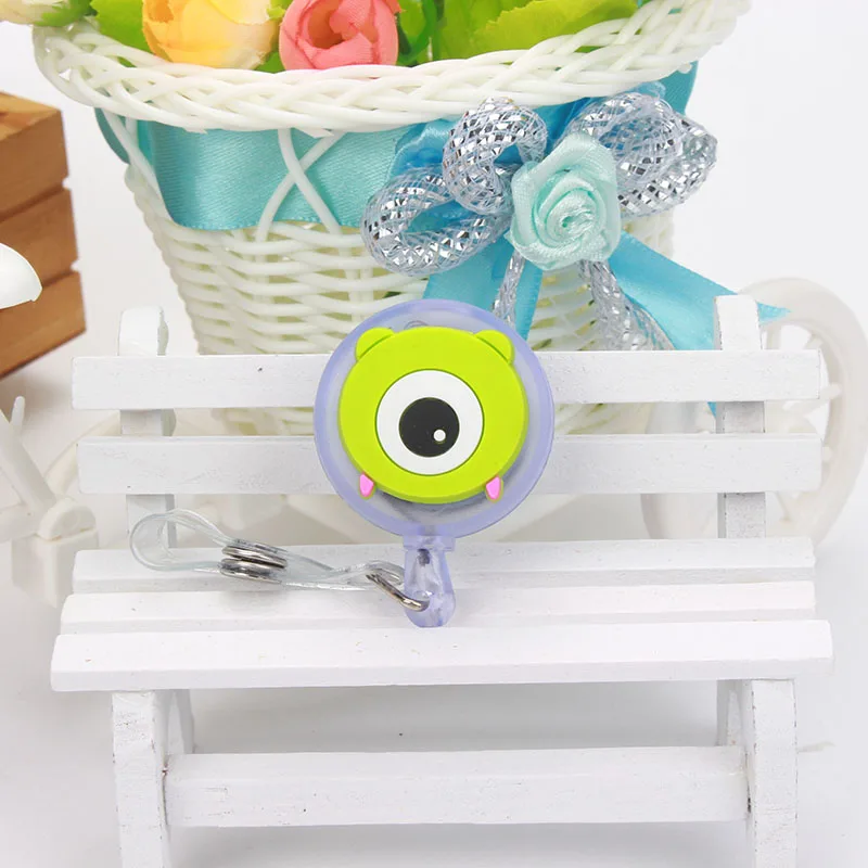 50pcs/lot Nurse Retractable Badge Reel Pull ID Card Holder with Cute Cartoon Character Design - Belt Clip for Hospital, School, and Office image 2
