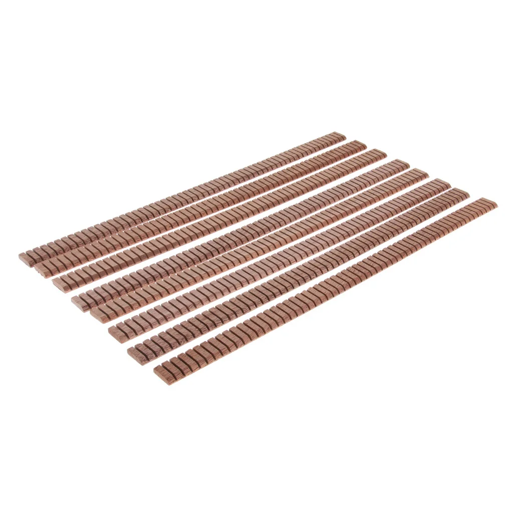 Tooyful Pack of 8 Sapele Softer Arc Guitar Edge Inlay Strips Connect Sideplate Backboard Musical Instrument Parts