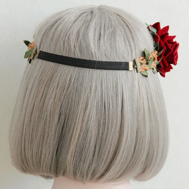 fashion party prom queen hair accessories leaf flower crown headband for women night bar christmas halloween hairband 4