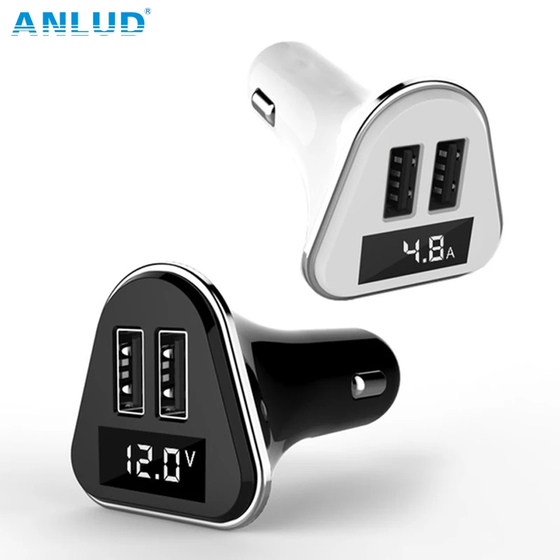2017 Anlud New Dual USB Universal ABS+PC LED Screen Car Charger for