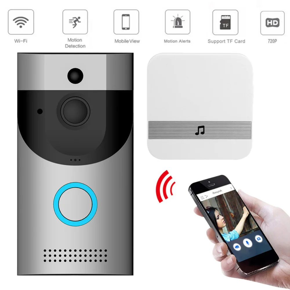 

Wireless WiFi Video Doorbell Camera IP Ring Door Bell Two Way Audio APP Control iOS Android Home Security system
