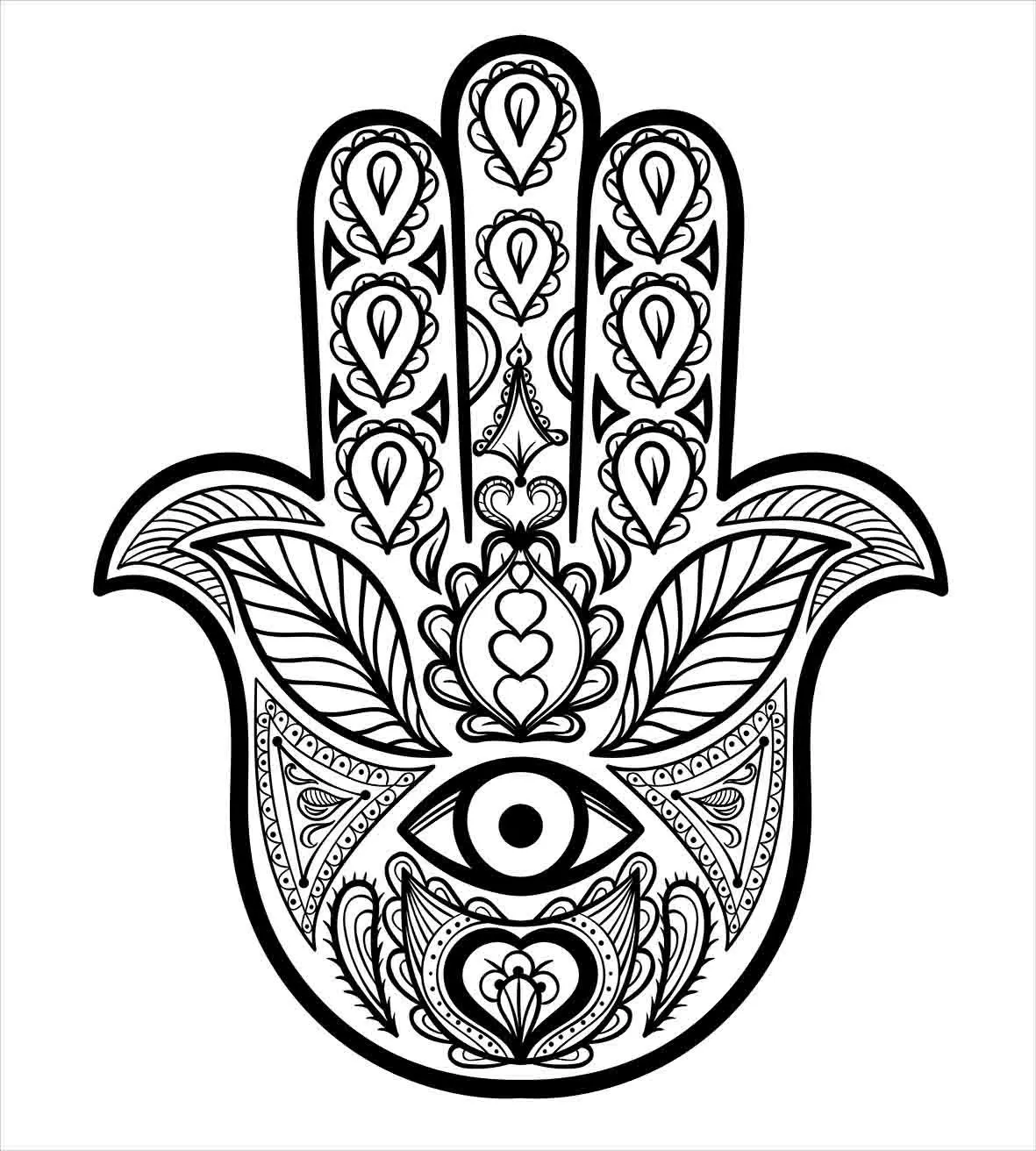 Mandala Duvet Cover Set Hamsa Hand With Inner Eye Image Evil Eyes Bless You Oriental Eastern Art Print Bedding Set White Black Bedding Sets Aliexpress