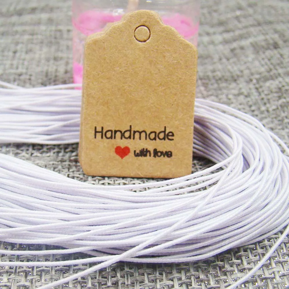 1.18*0.8inch handmade with love sacllop kraft paper gift tags with