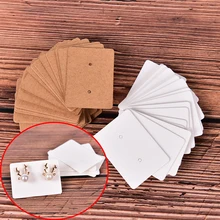 Étiquettes de carte d'affichage de bijoux en papier blanc kaki, étiquette autocollante de bague, étiquette de prix vierge, emballage, 100 pièces, 100 pièces
