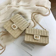 2019 INS New Fashion Rattan Bag Leather Hardware Buckle Straw Bags Portable Bamboo Woven Bag Beach Holiday Bag Bolsa Feminina fashion colorful pompom straw mini portable beach handbag bolsa feminina bag