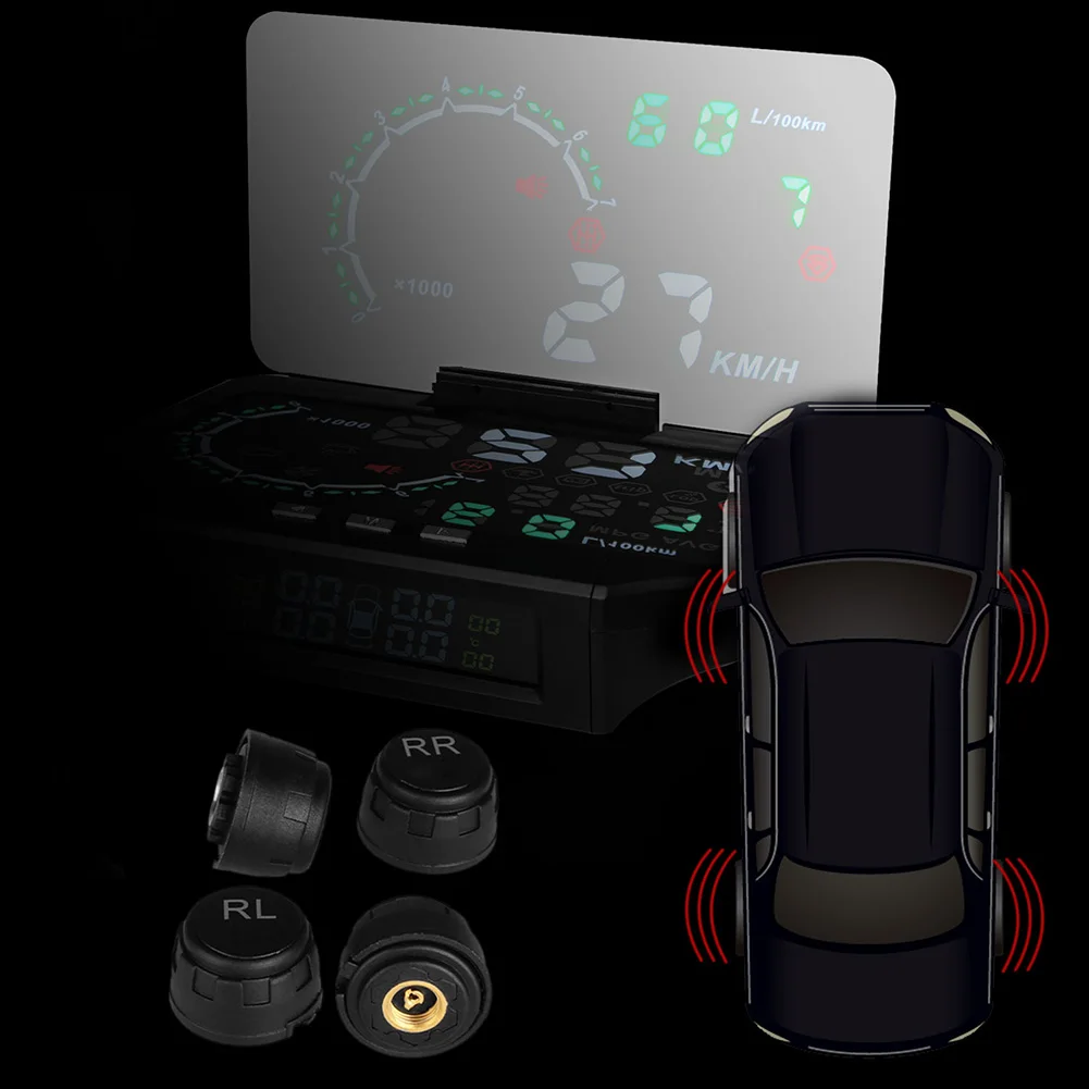 Новинка хит продаж 2 в 1 автомобильный HUD и контроль давления шинах дисплей с