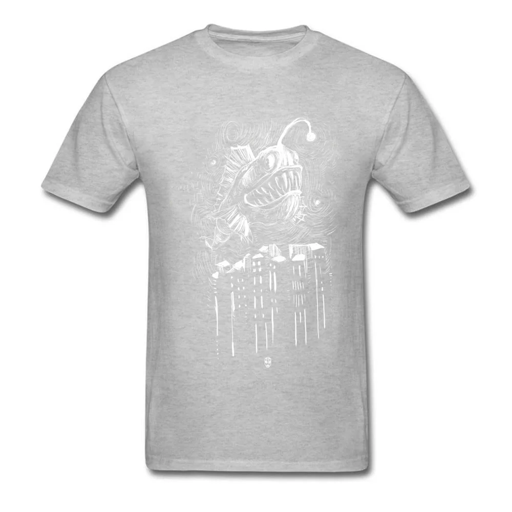 Normal Underwater City Printing Short Sleeve VALENTINE DAY Tops Tees Newest O-Neck Pure Cotton T-Shirt Men T-shirts Underwater City grey