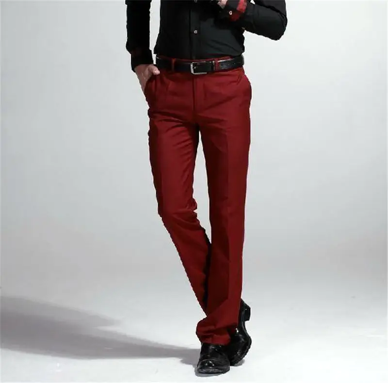 

2018 spring and summer new men's casual suit pants cotton loose straight men trousers High waist thin dress pants