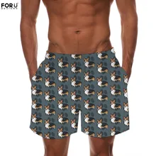 Forudesigns, милое животное собака корги печати Для мужчин, Мужские Шорты для купания быстросохнущая Эластичность Талия наша работа шорты для спортзала плюс Размеры Короткие