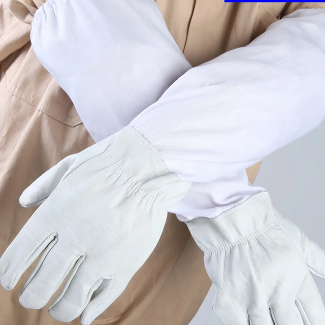 Méhek Kesztyű Méhészeti Védő Kecskebőr Hosszú Ujjú Szellőztetett Professzionális Apikultúra Méhész Ruházat - Image 6