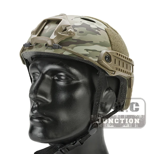 

Emerson Tactical Airsoft Fast Helmet Bump PJ Type Combat Lightweight Modular OPS Helmet w/ NVG Shroud + Side Rail