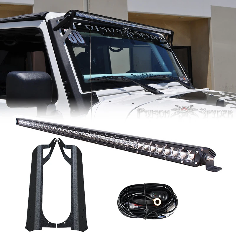 

250W 50 Inch LED Light Bar Work Light Spotlight LED Chips Combo Beam + 2 x Mounting Brackets for Jeep Wrangler + Wiring Harness