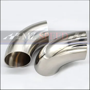 

51mm 57mm 63mm 76mm OD Sanitary Butt Weld 90 Degree Elbow Bend Pipe 304 stainless steel car exhaust pipe muffler welded pipe