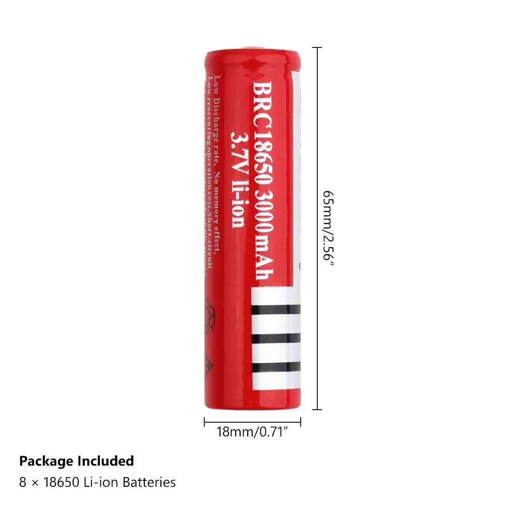 Postuman 8 шт. новые BRC 18650 3,7 в 3000 мАч литий-ионные перезаряжаемые литиевые батареи безопасная зарядка батареи с Чехол
