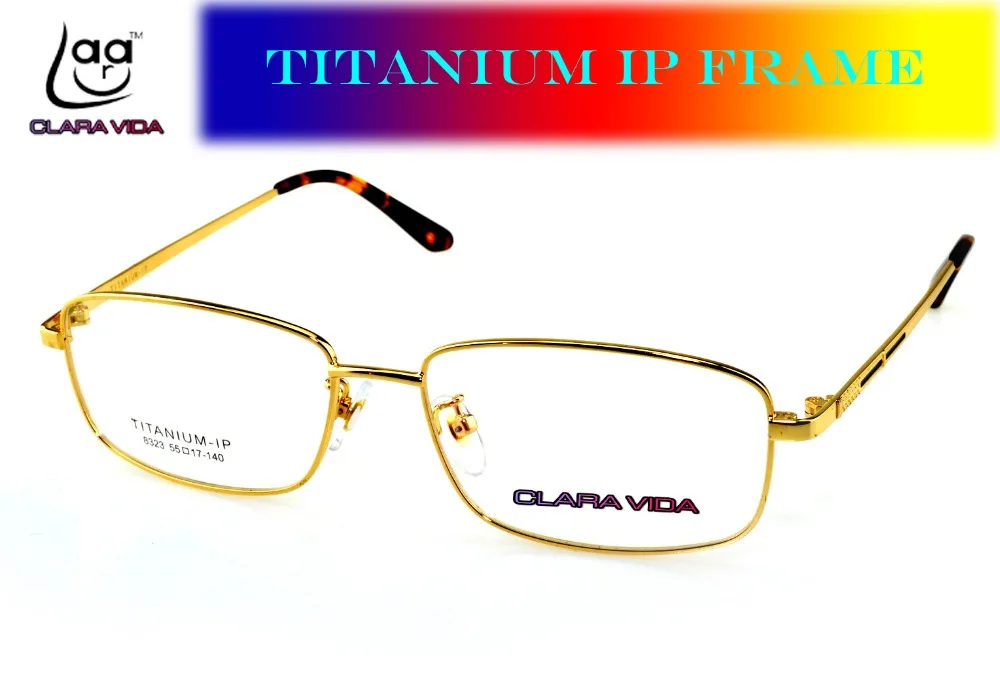 

Optical Custom made optical lenses Titanium alloy full-rim gold frame Business men Reading glasses +1 +1.5 +2+2.5 +3 +3.5 to +6