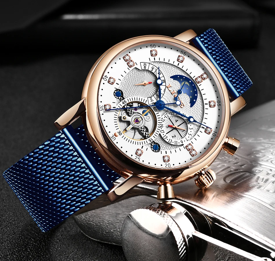 NewLIGE Tourbillon Мужские часы модные деловые автоматические механические часы мужские повседневные кожаные водонепроницаемые часы Relogio Masculino